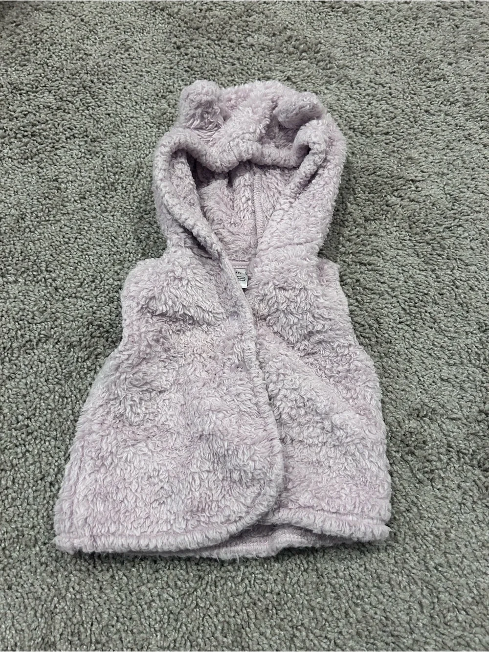 Carter's Plush Hooded Teddy Vest in Light Lavender